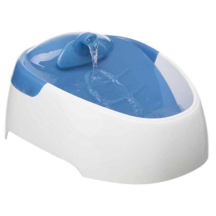 Fontaine a boire TRIXIE Duo Stream - Plastique - 1L - 20 × 12 × 23 cm - Blanc et bleu - Paloma Tech