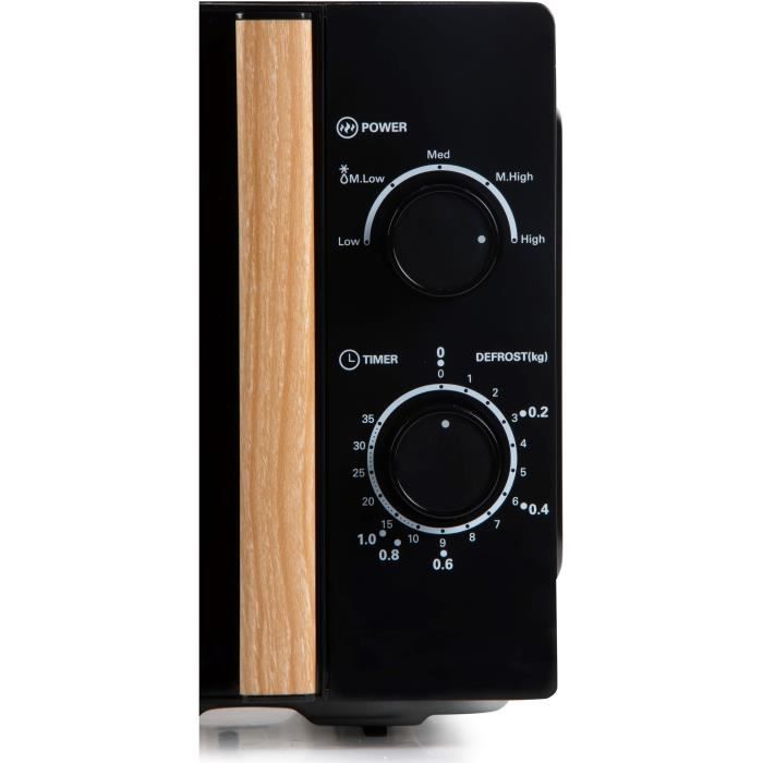 Four micro-ondes DOMO DO2820 - 20L - 700W - Minuterie 35mn - Fonction décongélation - L44 x P35,8 x H 25,8 cm - Noir finition bois - Paloma Tech