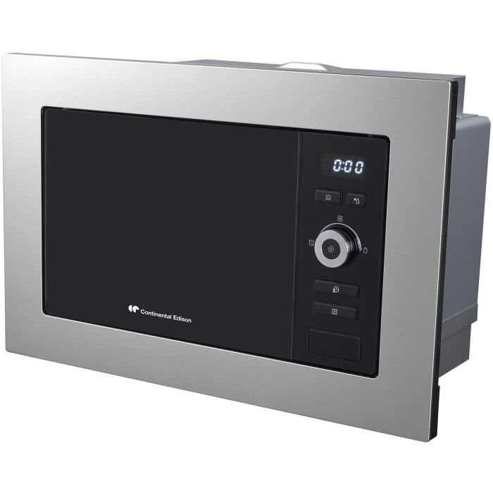 Four micro-ondes encastrable Grill CONTINENTAL EDISON MO20IXEG L59,5 x H38,8 cm x P34,35 cm 20L Inox - Paloma Tech