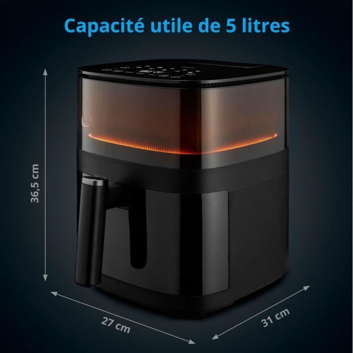 Friteuse a air chaud sans huile - MD 11780 - Température jusqu’a 230 °C - 10 programmes - 5 L - 1500 Watt