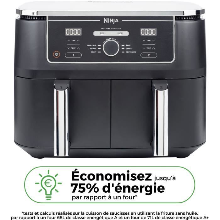 Friteuse sans huile Dual Zone NINJA Foodi Max - AF400EU - 2470W - 9,5L - 2 tiroirs de cuisson - 6 modes de cuisson