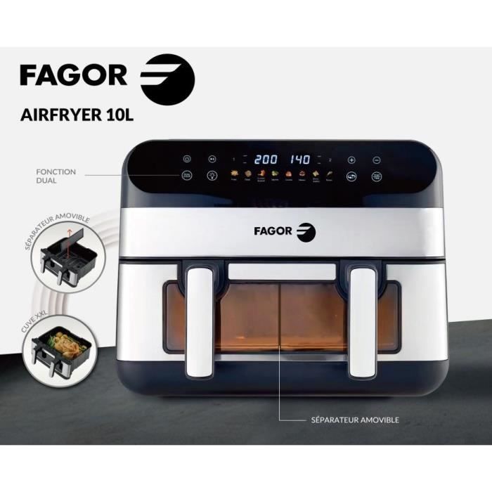 Friteuse sans huile - FAGOR - Airfryer FGF10 - 10L - 2400 W - Ecran tactile - 8 modes pré enregistré Grande cuve