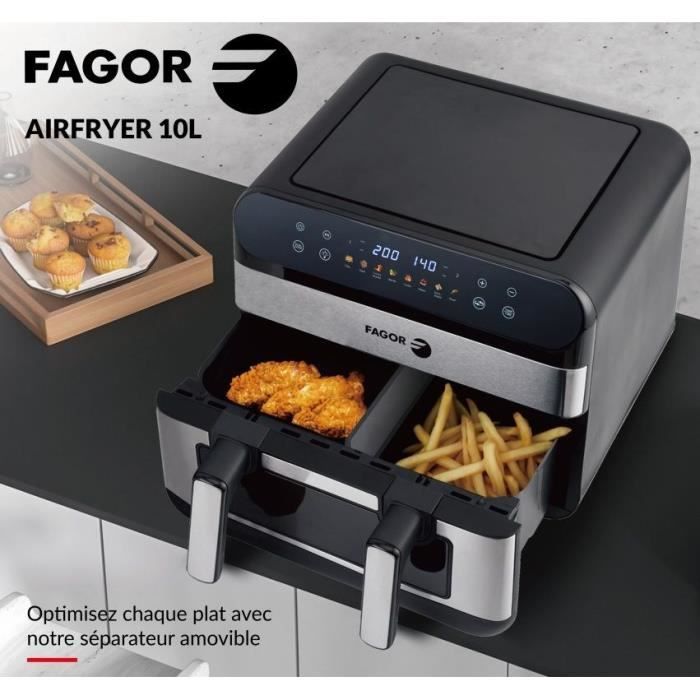 Friteuse sans huile - FAGOR - Airfryer FGF10 - 10L - 2400 W - Ecran tactile - 8 modes pré enregistré Grande cuve