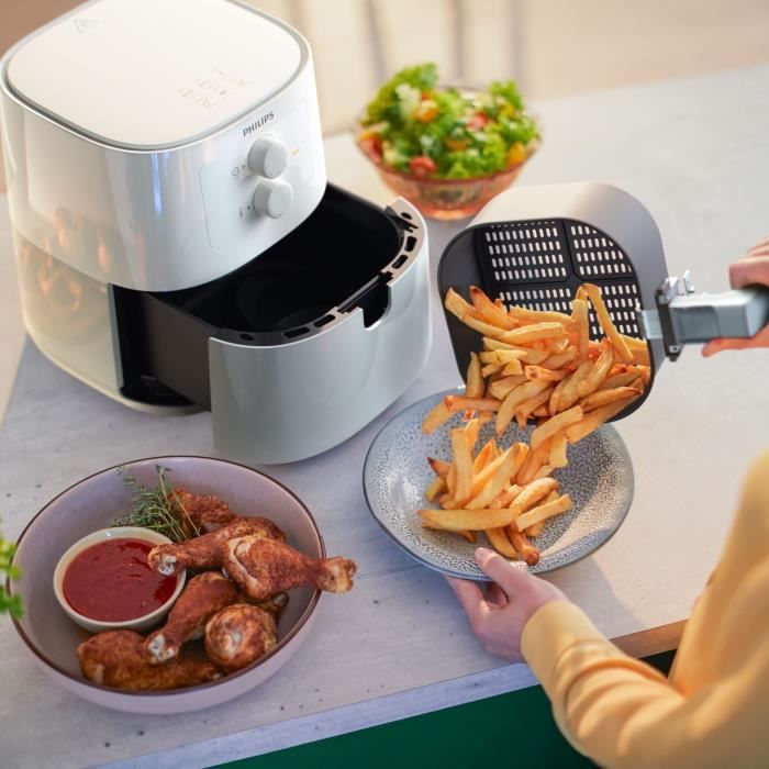 Friteuse sans huile - PHILIPS Airfryer 3000 Series L HD9200/10 - 0,8kg - Technologie Rapid Air - 7 préréglages - Blanc