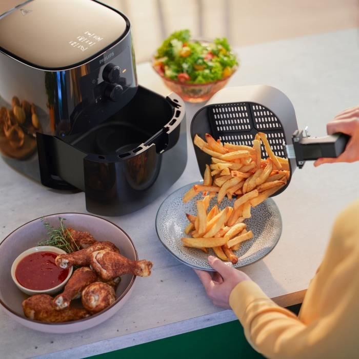 Friteuse sans huile - PHILIPS - Airfryer L HD9200/90 Série 3000 - 4,1L - 4 personnes - 7 préréglages - Noir