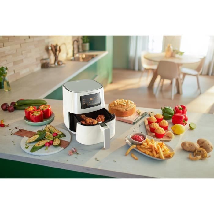 Friteuse sans huile - PHILIPS - Airfryer L HD9252/00 Série 3000 - 4,1L - 4 personnes - 7 préréglages - Blanc