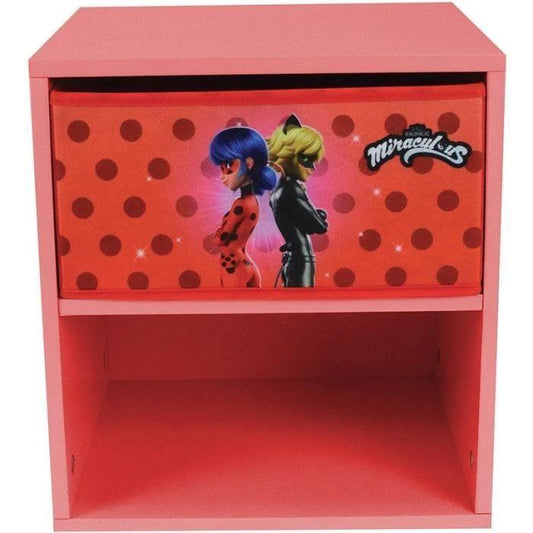 Fun house miraculous ladybug chevet avec tiroir h.36 x l.33 x p. 30 cm - Paloma Tech