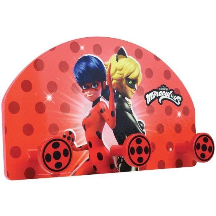 Fun house miraculous ladybug porte manteau pour enfant h.37 x l.21.5 x p.68 cm - Paloma Tech