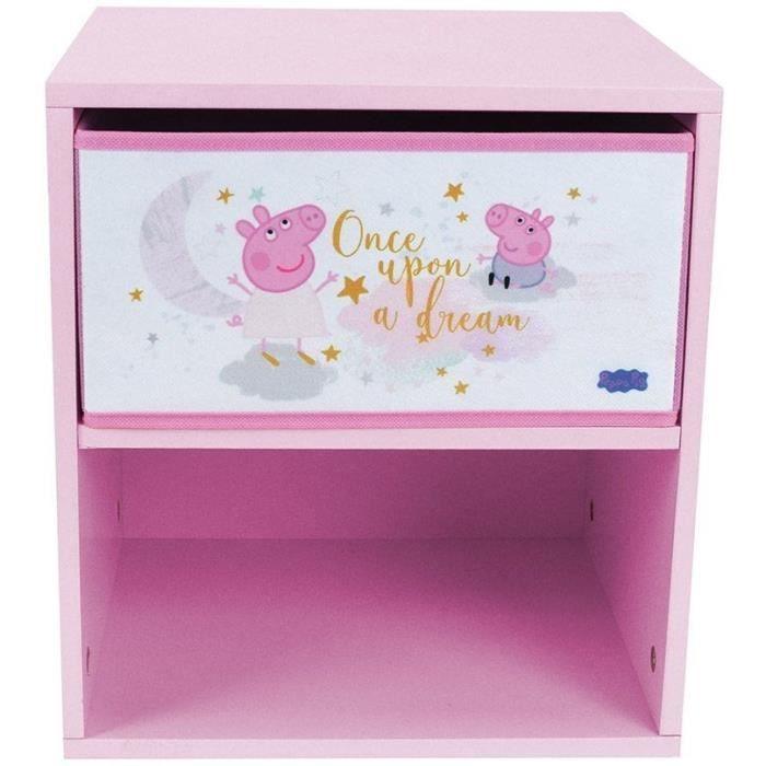 Fun house peppa pig dream chevet avec tiroir h.36 x l.33 x p.30 cm - Paloma Tech