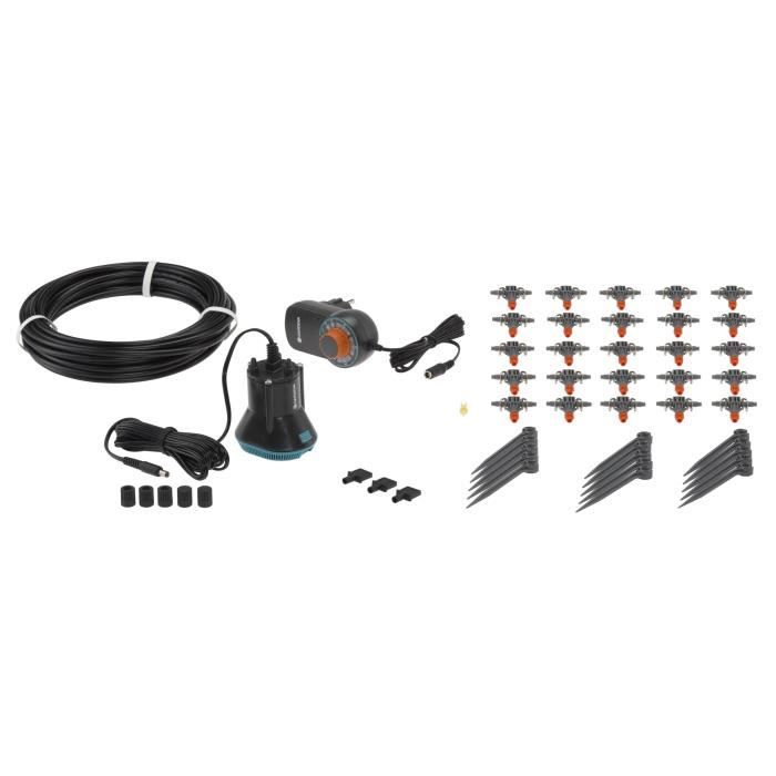 GARDENA Arrosoir automatique balcons et terrasses  Kit complet  Arrosage autonome  Alimentation via prise 230V  (1407-20) - Paloma Tech