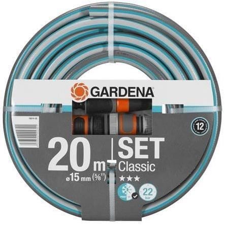 GARDENA Kit Tuyau d'arrosage Classic  Longueur 20m  Ø15mm  Haute résistance pression 22 bar maximum  Garantie 12 ans (18014-26) - Paloma Tech