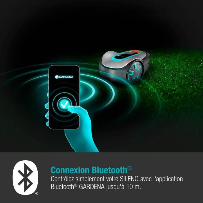 GARDENA Tondeuse robot SILENO minimo 250 Connexion Bluetooth Surface tonte max 250m² Triple lames pivotantes (15201-26)