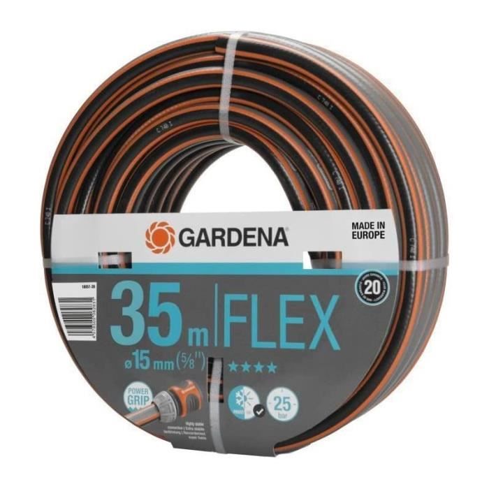 GARDENA Tuyau d'arrosage Comfort FLEX  Longueur 35m  Ø15mm  Anti-noeud et indéformable  Garantie 20 ans - Paloma Tech