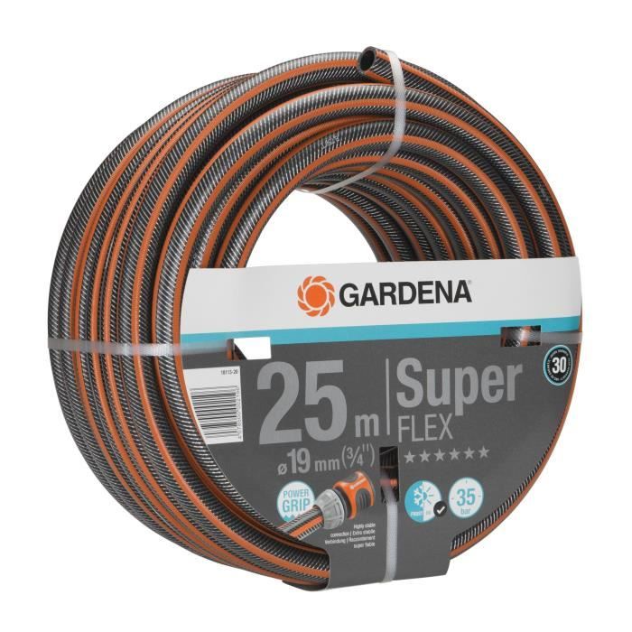 GARDENA Tuyau d'arrosage Premium SuperFLEX  Longueur 25m  Ø19mm  Anti noeud et indéformable  Garantie 30 ans (18113-20) - Paloma Tech