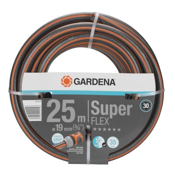 GARDENA Tuyau d'arrosage Premium SuperFLEX  Longueur 25m  Ø19mm  Anti noeud et indéformable  Garantie 30 ans (18113-20) - Paloma Tech