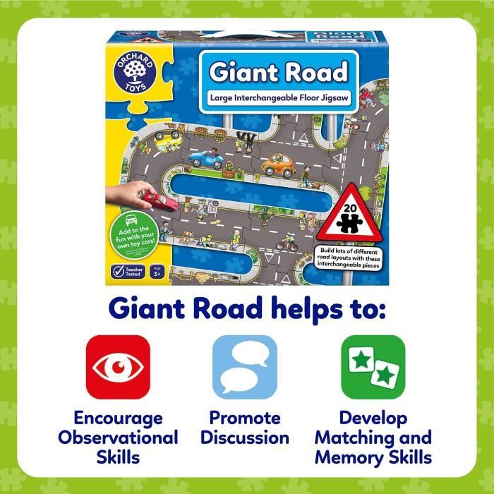 Giant route Road - Puzzle - ORCHARD - 20 grosses pieces interchangeables