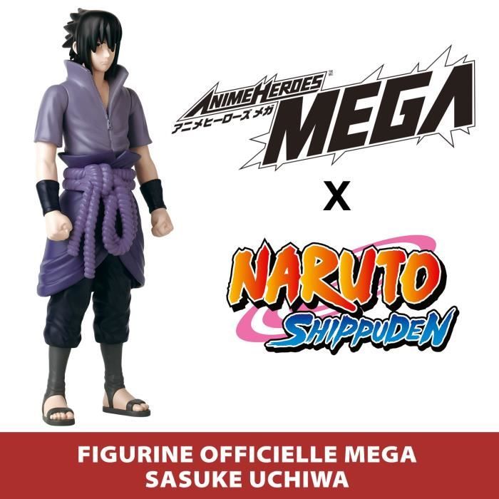 Grande Figurine articulée - BANDAI - Anime Heroes - Naruto Shippuden - Figurine Anime Heroes Mega 30 cm - Sasuke Uchiwa