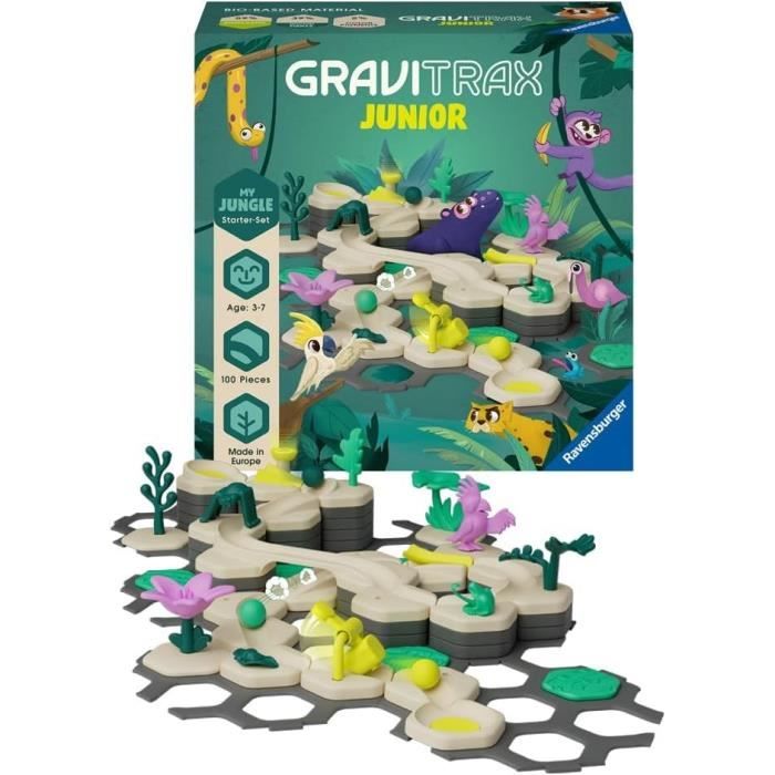 Gravitrax Junior - Starter Set My Jungle 97 pieces - Circuit de billes - Jeu de construction créatif - Ravensburger