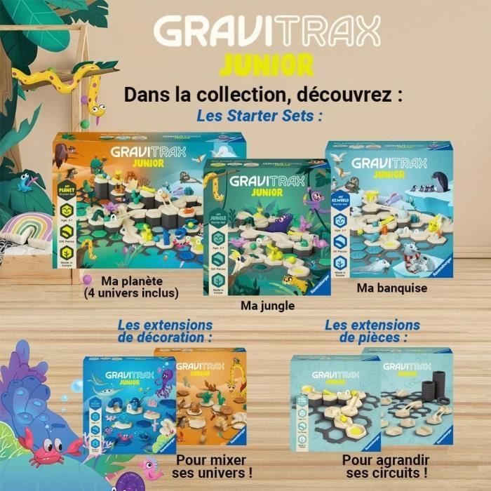 Gravitrax Junior - Starter Set My Jungle 97 pieces - Circuit de billes - Jeu de construction créatif - Ravensburger