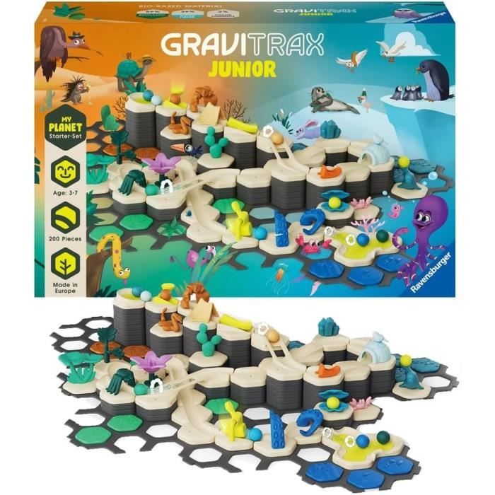 Gravitrax Junior - Starter Set XXL My Planet 184 pieces - Circuit de billes - Jeu de construction créatif - Des 3 ans