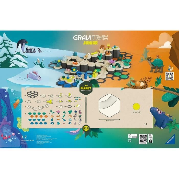 Gravitrax Junior - Starter Set XXL My Planet 184 pieces - Circuit de billes - Jeu de construction créatif - Des 3 ans