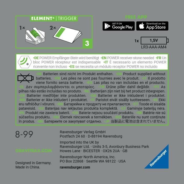 Gravitrax POWER - Elément Trigger - 26202 - Circuits de billes créatifs - Fonction électronique - Ravensburger