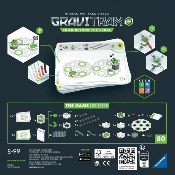 GraviTrax PRO The Game - Splitter - Ravensburger - Circuit de billes - 30 défis