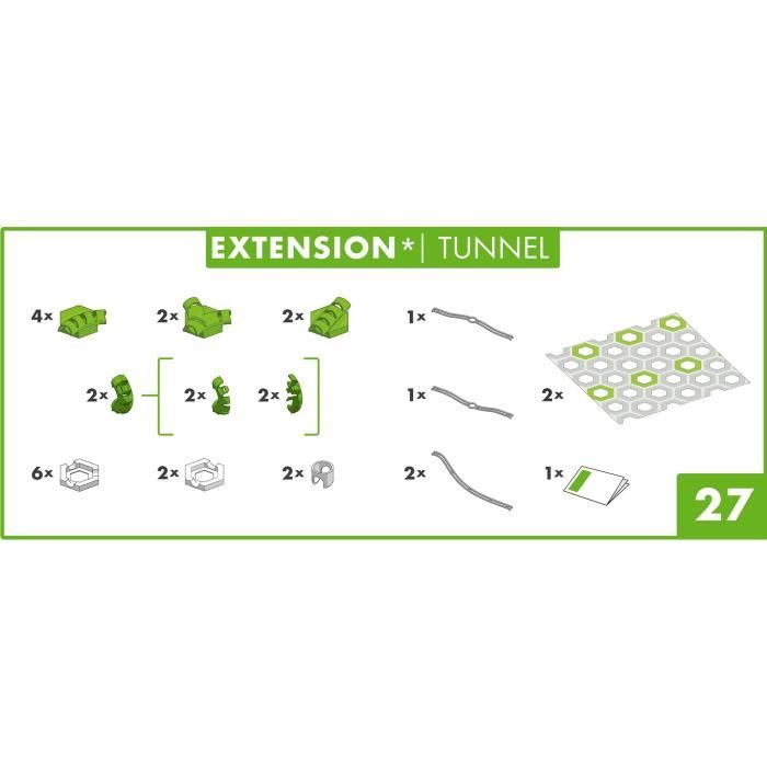 GraviTrax - RAVENSBURGER - Set d’extension Tunnels 18 pieces - Circuit de billes créatif