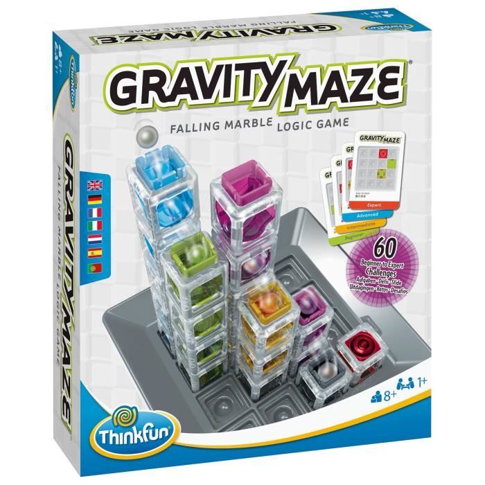 Gravity Maze jeu de logique Casse-tete Circuit-bille-Construction 60 défis des 8 ans-Ravensburger 76433 ThinkFun