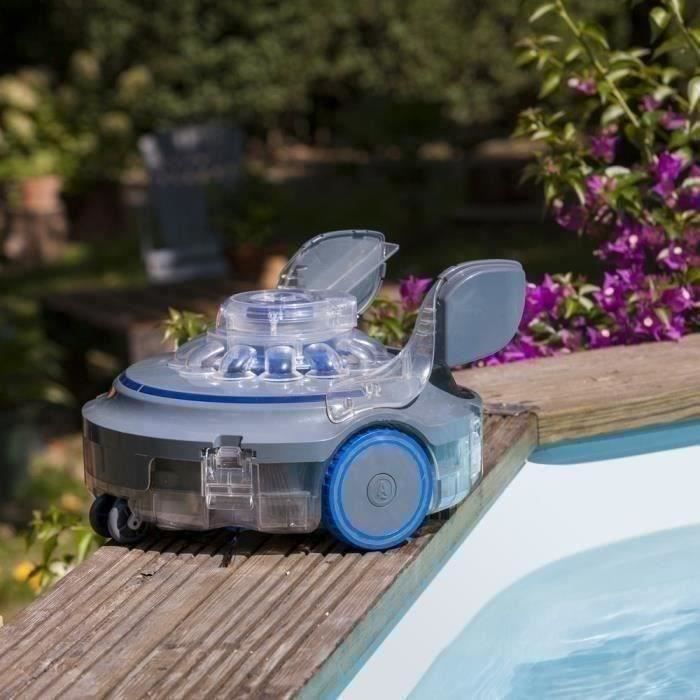 GRE - Robot a Batterie Rechargeable et sans fil pour piscines Hors-Sol et enterrées Jusqu’a 12 x 5 m