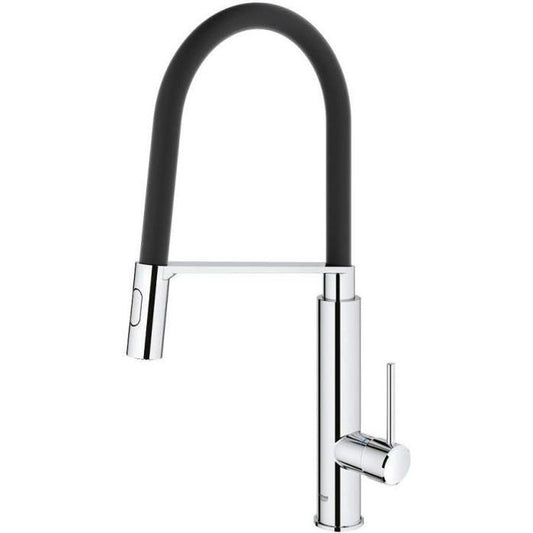 GROHE Mitigeur évier Concetto 31491000 - Bec orientable professionnel - Rotation 360° - Limiteur de température