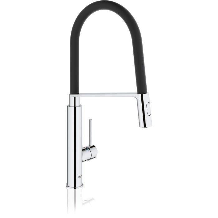 GROHE Mitigeur évier Concetto 31491000 - Bec orientable professionnel - Rotation 360° - Limiteur de température