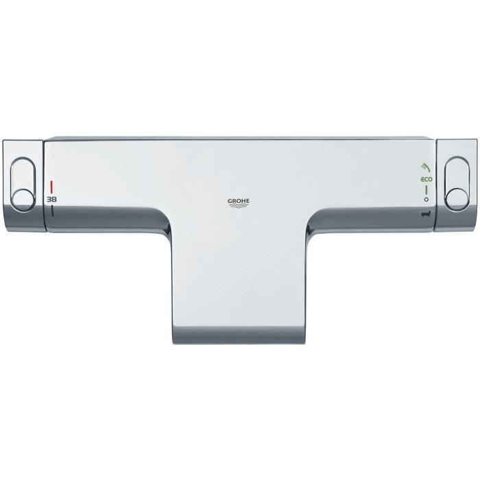 GROHE Mitigeur mural thermostatique bain/douche ½ Grohtherm 2000 34174001 - Jet cascade - Limiteur de température