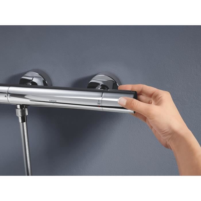 GROHE Mitigeur thermostatique douche Precision Get montage mural indicateur de température filtres intégré 34773000