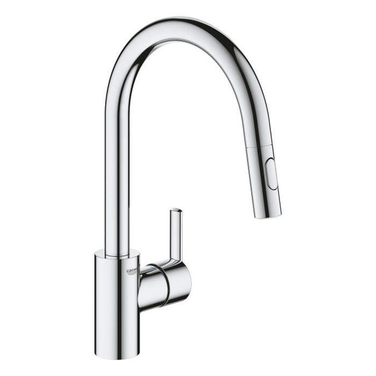 GROHE Robinet de cuisine évier Feel douchette extractible rotation 360° bec en U inverseur 2 jets mitigeur cuisine