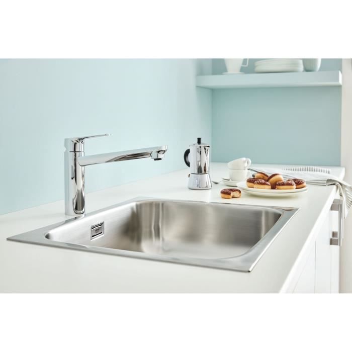 GROHE Robinet évier de cuisine Start curve mousseur économique d’eau sans tirette de vidage bonde de vidage