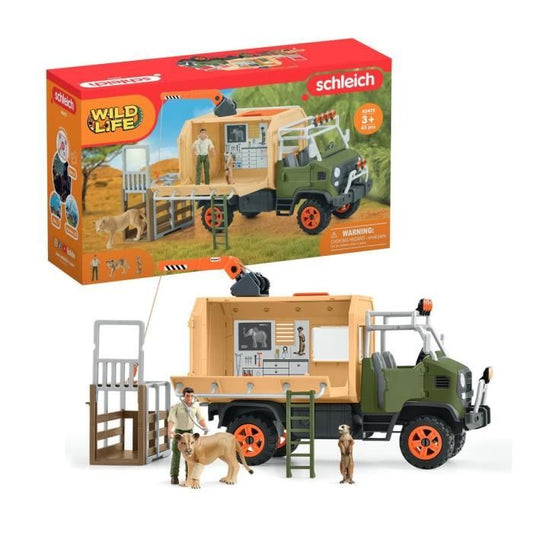 Gros camion de sauvetage d’animaux coffret de jeu de 45 pieces avec 2 figurines d’animaux 1 figurine de ranger