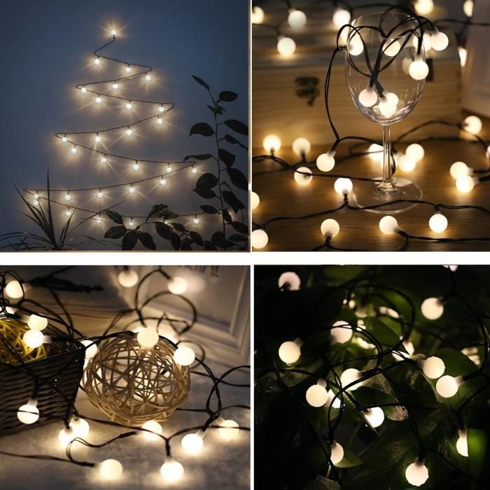 Guirlande lumineuse solaire Billy - LUMI JARDIN - 60 LED - 6,9 cm - Blanc chaud - Paloma Tech