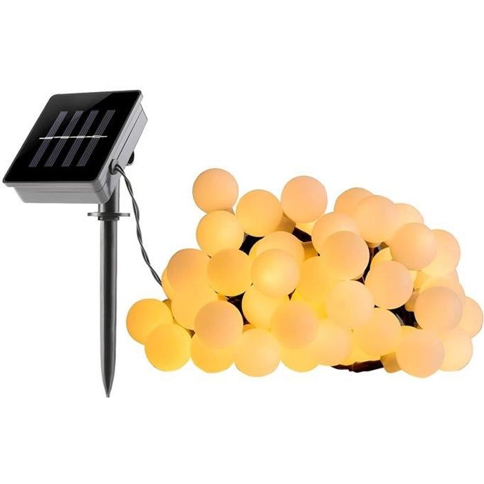 Guirlande lumineuse solaire Billy - LUMI JARDIN - 60 LED - 6,9 cm - Blanc chaud - Paloma Tech