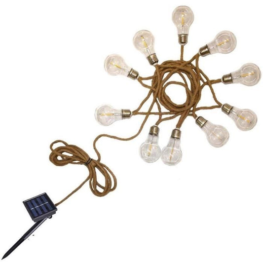 Guirlande lumineuse solaire - LUMISKY - FANTASY CORD SOLAR - 7.50 m - Corde 10 ampoules transparentes - LED blanc chaud - Paloma Tech