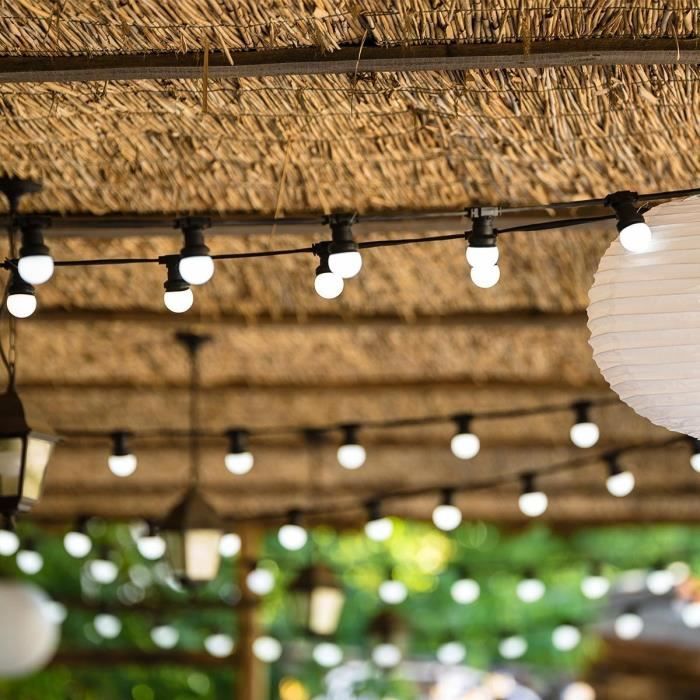 Guirlande lumineuse solaire - LUMISKY - PARTY MILKY SOLAR - 5.70 m - 8 modes - 10 globes blanc chaud LED - Paloma Tech