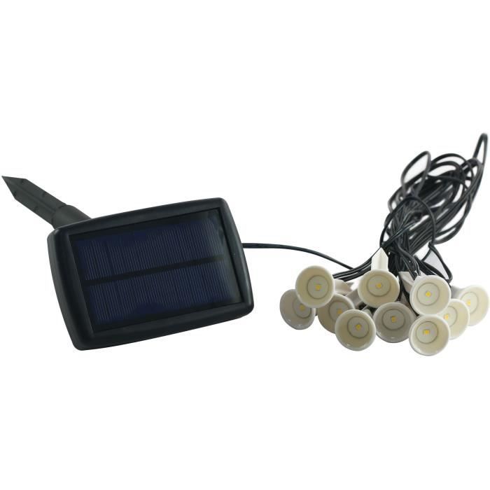 Guirlande solaire a planter 10 LED blanches - GALIX - 5m - 0,5W - 100 Lumens - 8h d'éclairage - Paloma Tech