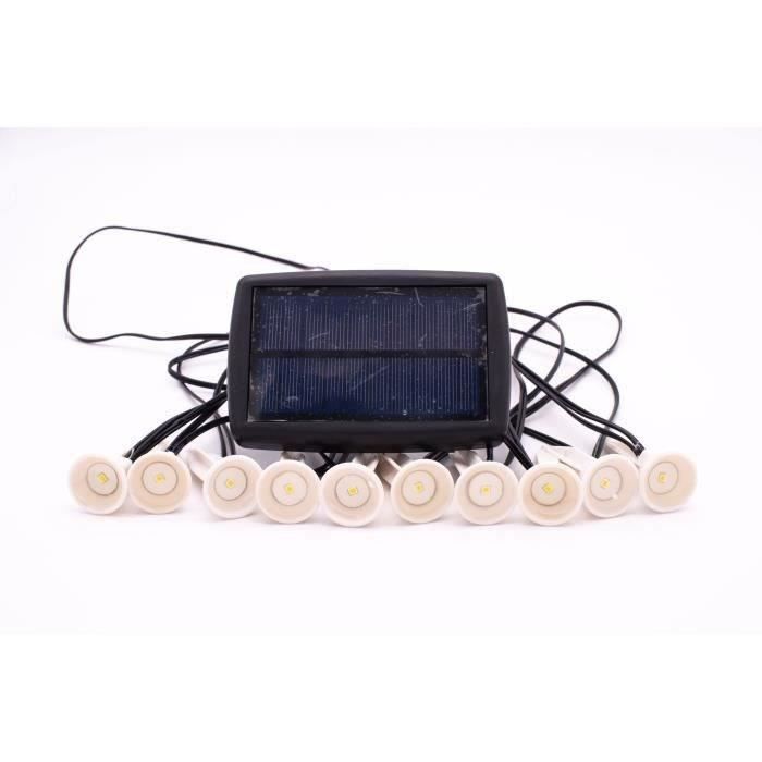 Guirlande solaire a planter 10 LED blanches - GALIX - 5m - 0,5W - 100 Lumens - 8h d'éclairage - Paloma Tech