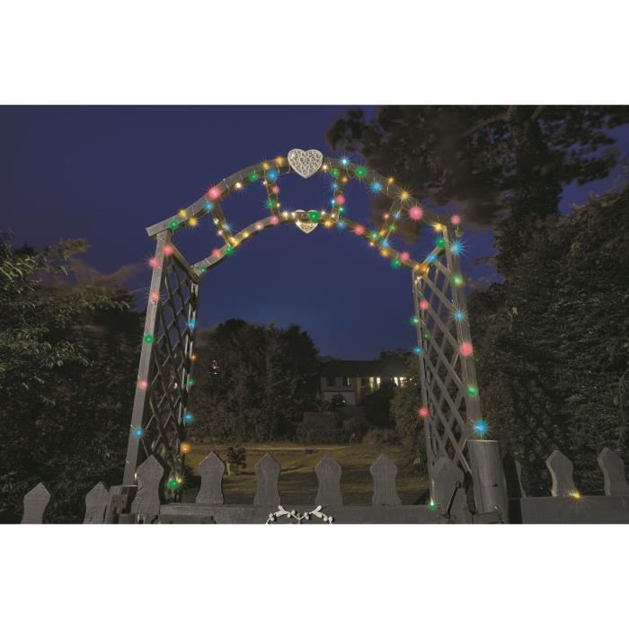 Guirlande solaire d'extérieur Multicolore 100 leds - SMART GARDEN - 11.9m - Paloma Tech