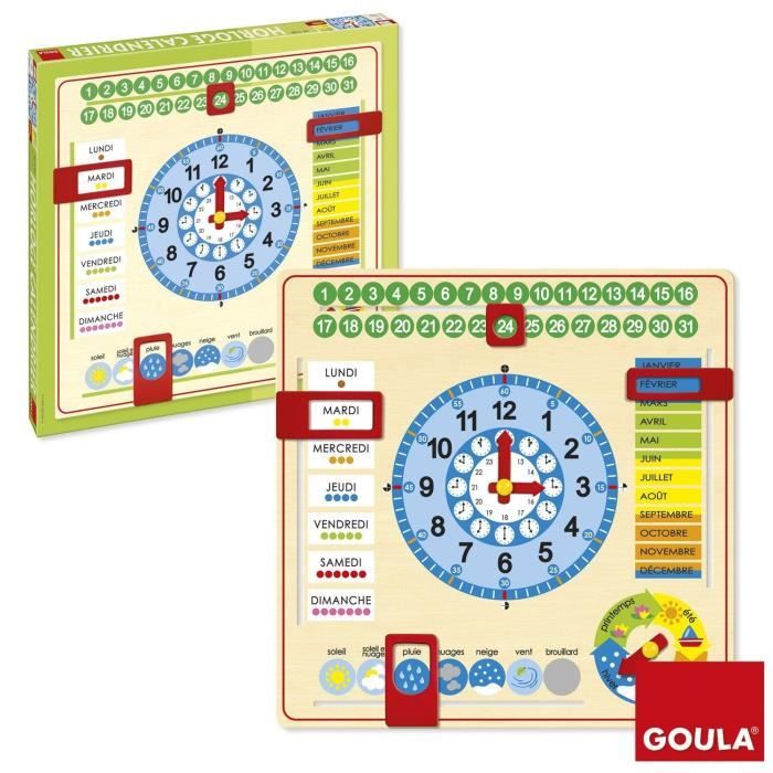 Horloge calendrier - GOULA - Apprentissage des mois saisons jours et heures