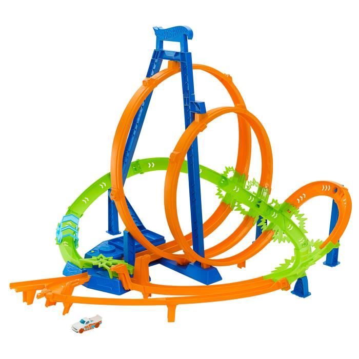 Hot Wheels-Circuit avec 5 zones de carambolage et propulseur motorisé HNL97