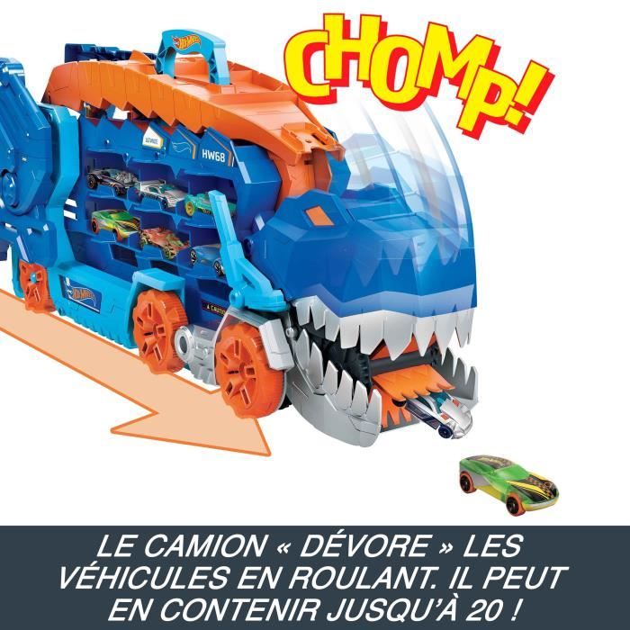 Hot Wheels City-Transporteur T-Rex pour + 20 voitures piste de course HNG50