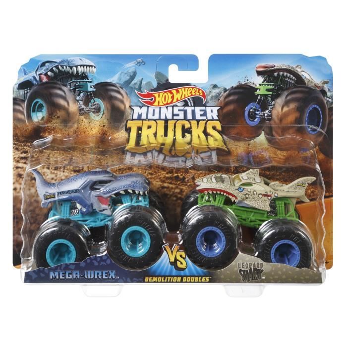 Hot Wheels - Coffret 2 véhicules Monster Truck Double Démolition - Petites Voitures - 3 ans et + FYJ64