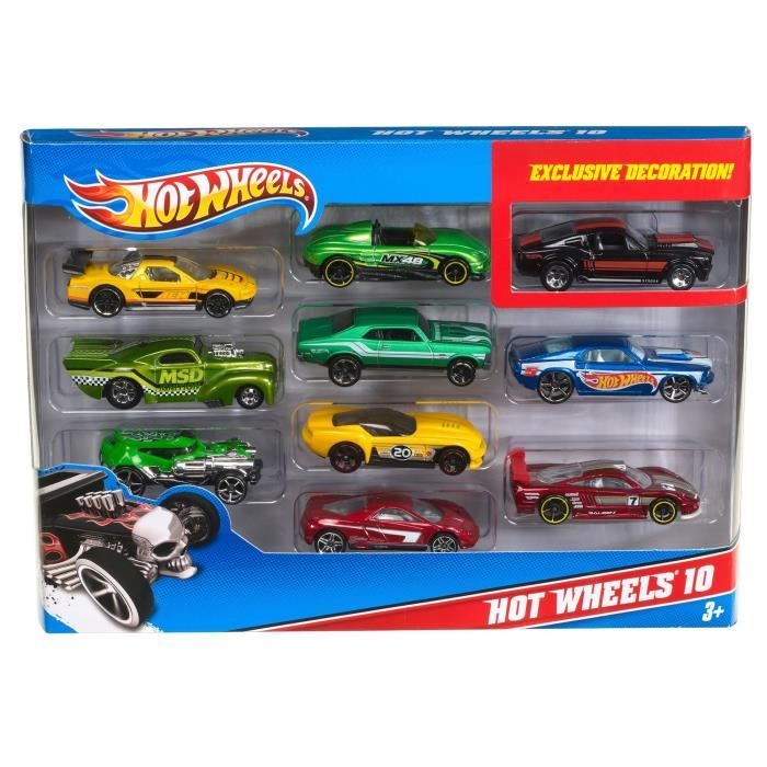 Hot Wheels - Coffret De 10 Véhicules - Coffret Petites Voitures - 3 ans et + 54886