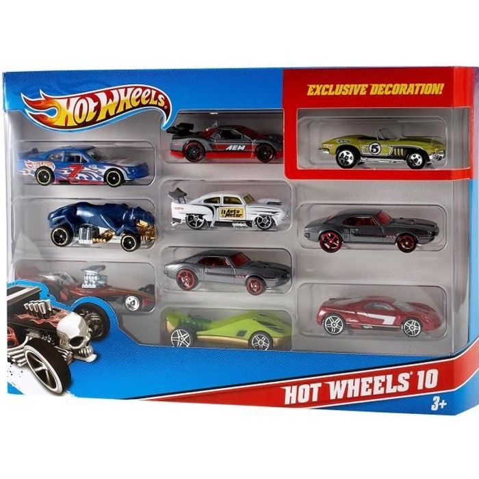 Hot Wheels - Coffret De 10 Véhicules - Coffret Petites Voitures - 3 ans et + 54886